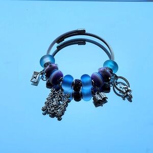 Chic Blue and Purple Beaded Bracelet